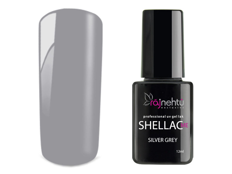 Levně Ráj nehtů UV gel lak Shellac Me 12ml - Silver Grey