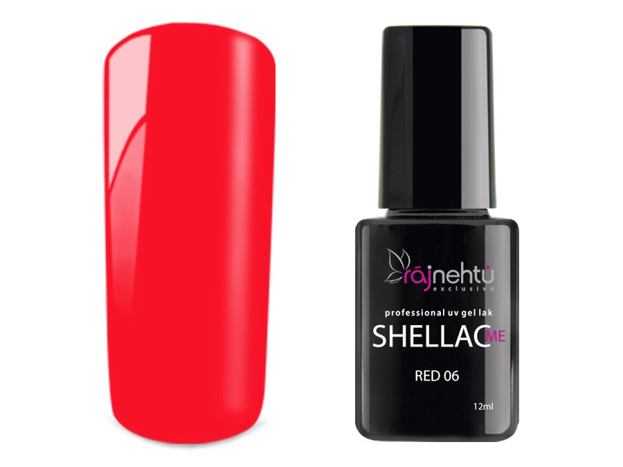 Levně Ráj nehtů UV gel lak Shellac Me 12ml - Red 06