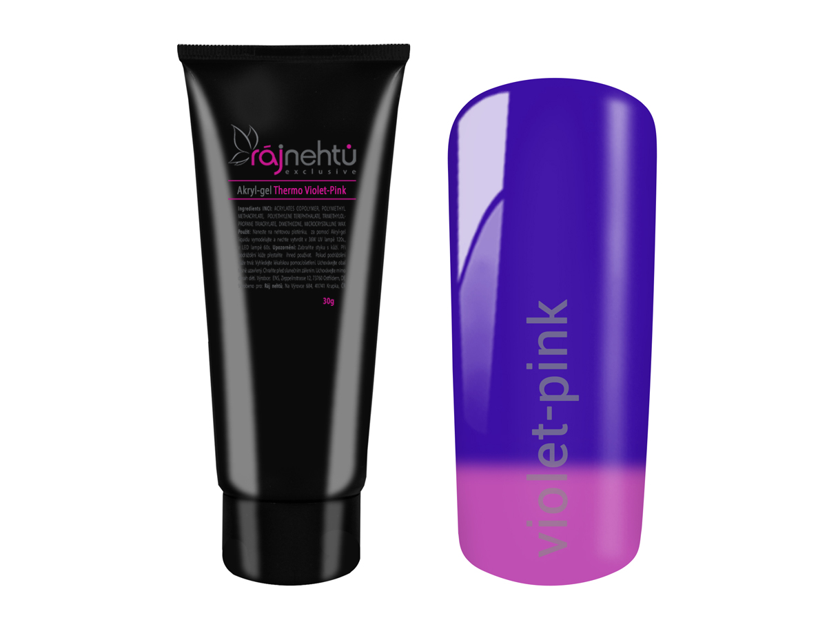 Levně Ráj nehtů Akryl-gel v tubě - Thermo Violet-Pink 30g