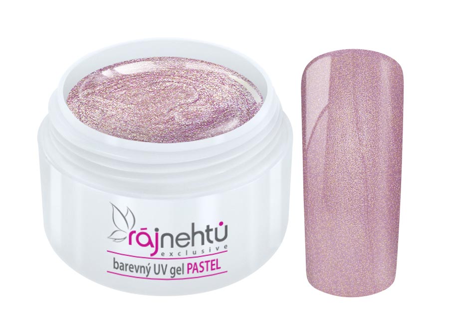 Levně Ráj nehtů Barevný UV gel PASTEL GLIMMER - Rose 5ml