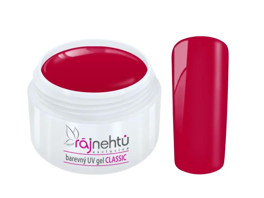 Levně Ráj nehtů Barevný UV gel CLASSIC - Rose Red 5ml