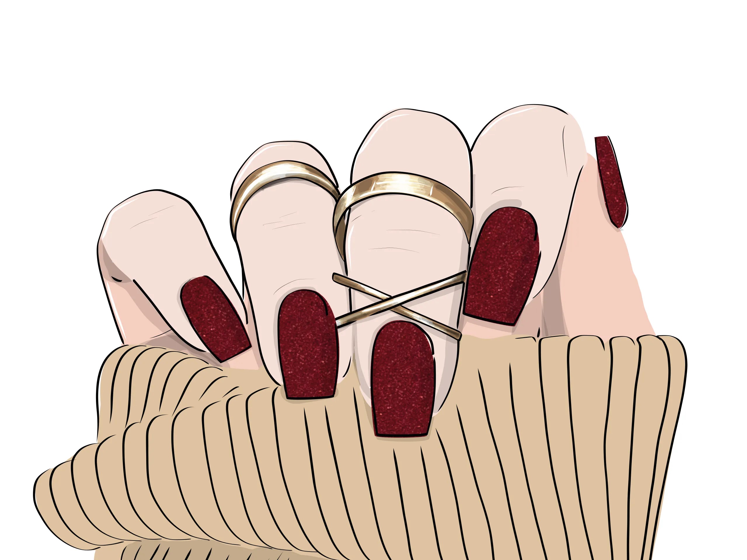 Levně Quick Nails gelové nálepky - Ruby Radiance