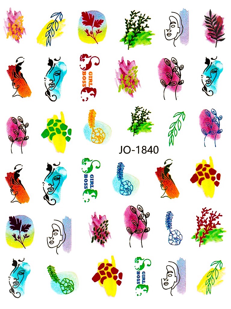 Levně Samolepky na nehty - Colorful JO-1840