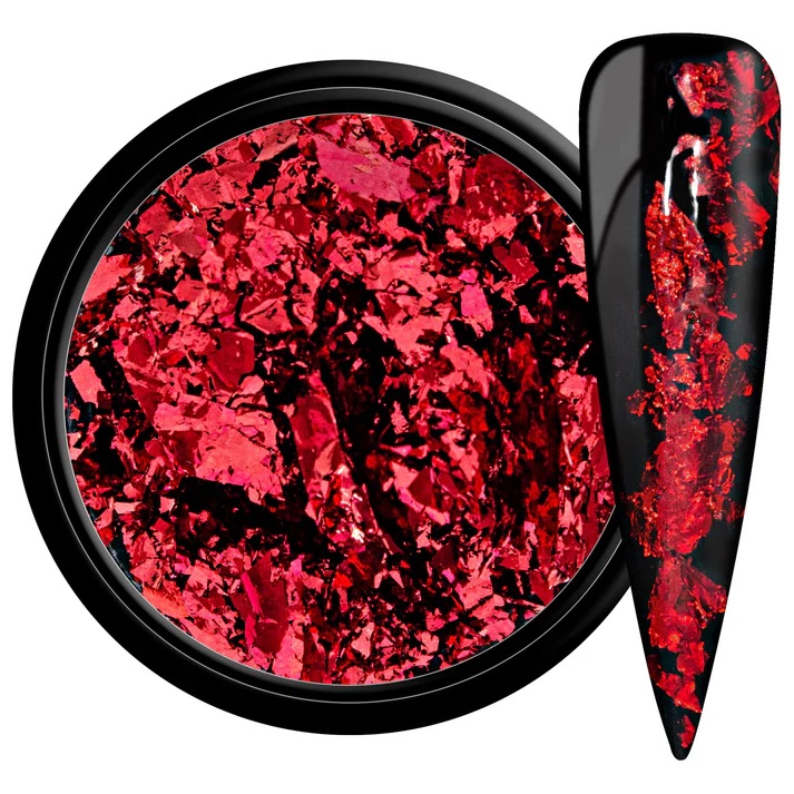 Levně Zdobící vločky - Foil Flakes Red