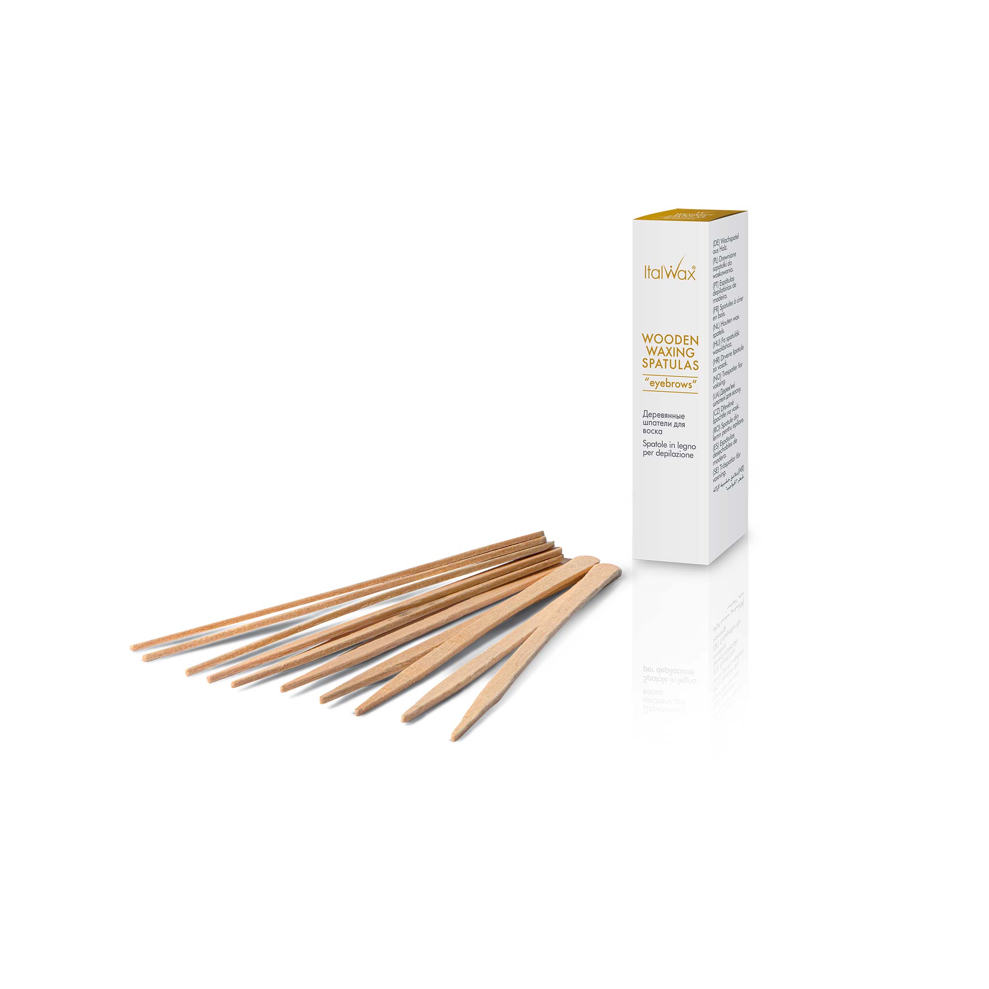 Levně ItalWax dřevěná špachtle EYEBROWS 50 ks