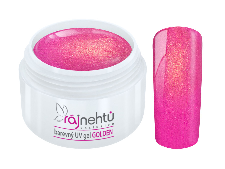Levně Ráj nehtů Barevný UV gel GOLDEN - Bubble Purple - 5ml