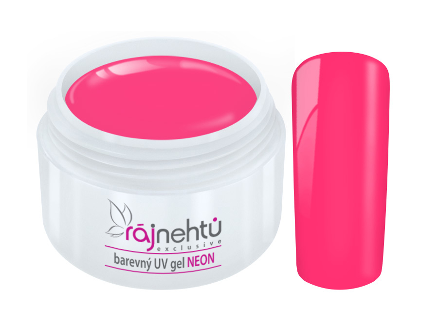 Ráj nehtů Barevný UV gel NEON - Pink - Růžový 5ml