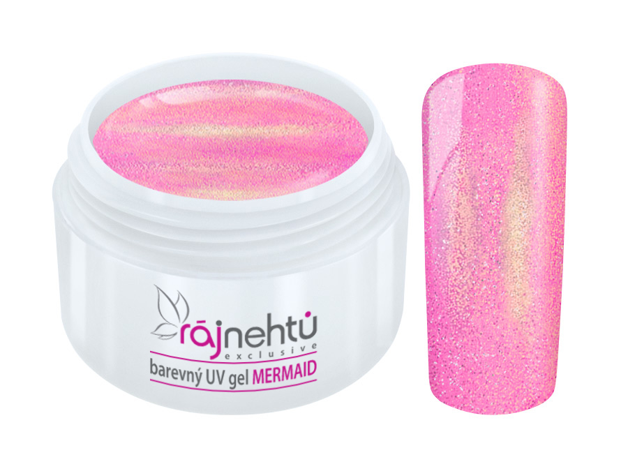 Ráj nehtů Barevný UV gel MERMAID - Pink - Růžový 5ml