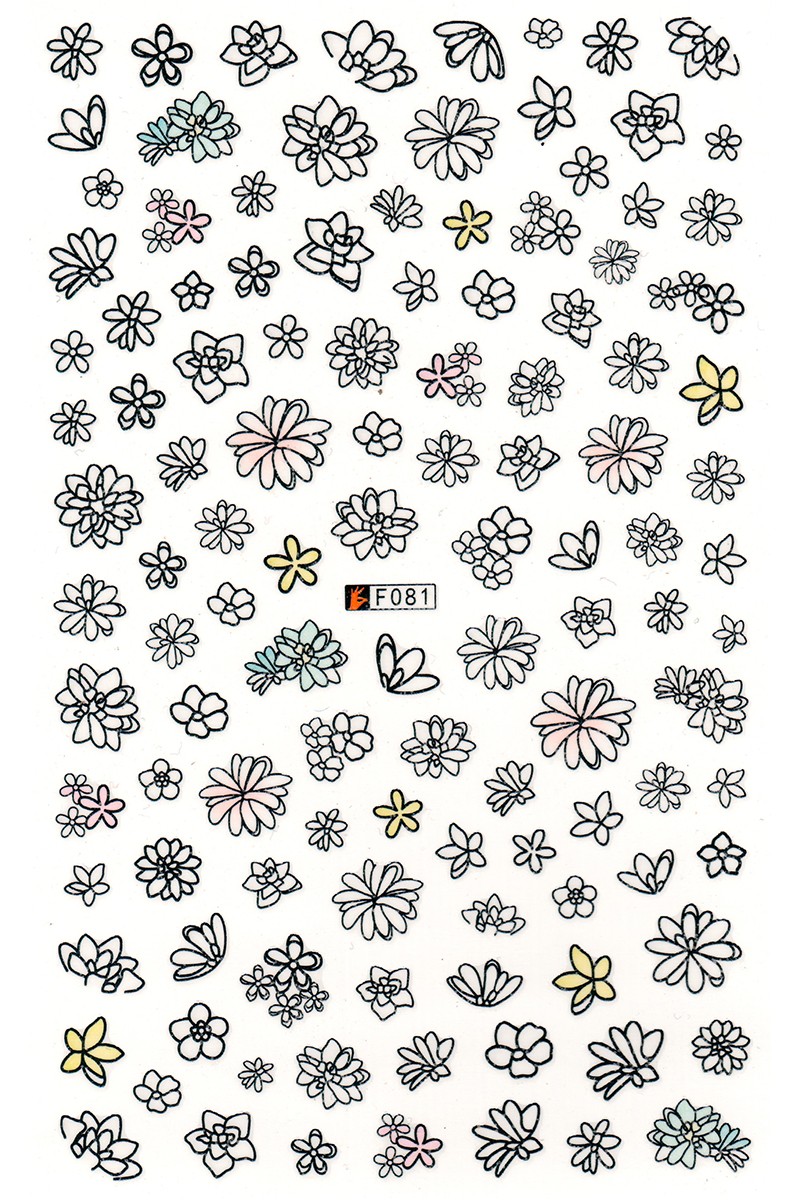 Levně Samolepky XL - květy (F81)