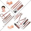 zestaw 18 akcesoriow kosmetycznych do manicure pedicure i zabiegow na twarz w pudrowo rozowym etui cc021 (8)