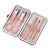 zestaw 7 akcesoriow kosmetycznych do manicure pedicure i regulacji brwi w bezowym etui cc023 (4)