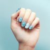 sailor nail art manicure sea shells blue white