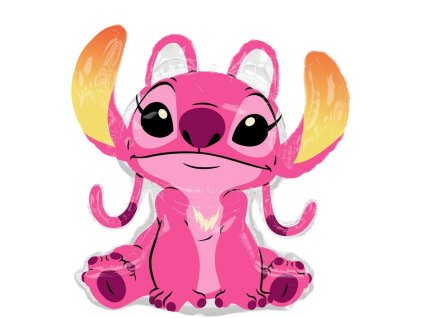 Foliový balónek Lilo a Stitch růžový 66x68 cm