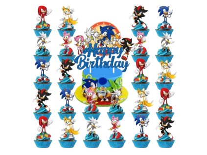Zápichy na dort Sonic  25 ks