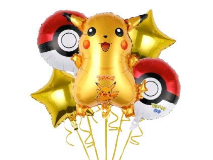 Sada foliových balonků Pokemon Pikachu 5 ks