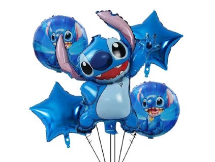 Sada Foliových balonků Lilo a Stitch Modrá 5 ks