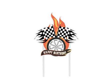 Zápich na dort happy birthday race 1 ks