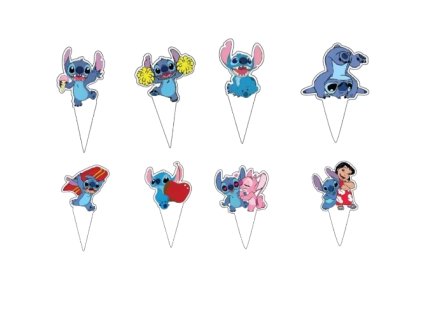 Zápichy na dort mini Stitch 24 ks