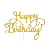 Zápich na dort Happy Birthday zlatý 1 ks