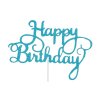 Zápich na dort Happy Birthday modrý 1 ks