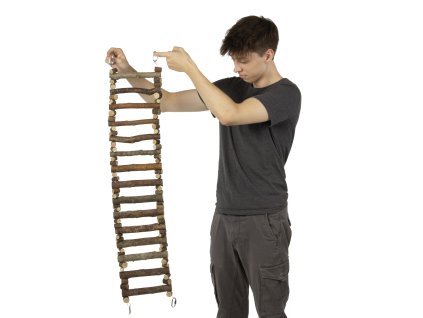 Drevený rebrík pre papagáje a vtáky 15 stupňov 102cm