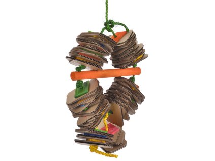 Hračka pre papagáje a vtáky z kartónu Kartónová zábava 22 x 24 cm