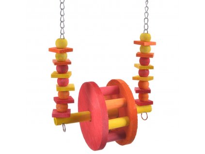 Hračka do klietky pre papagáje a vtáky Hračka pre papagáje Hojdačka s kolesom L