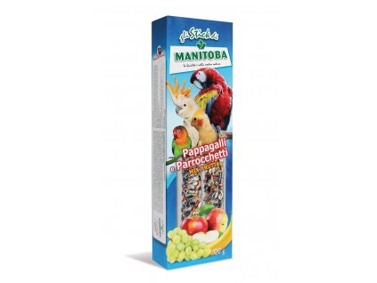 Tyčinky pre stredné a veľké papagáje Manitoba Fruit 60 g