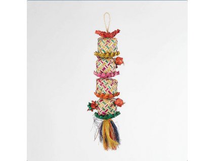 Zábavná hračka pre papagáje so sisalom Flower Tower Pinata o veľkosti 7,5 x 35 cm