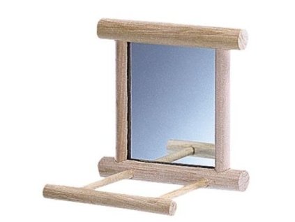 Hračka pre malé papagáje a vtáky Nobby zrkadielko + bidlo 10x10cm
