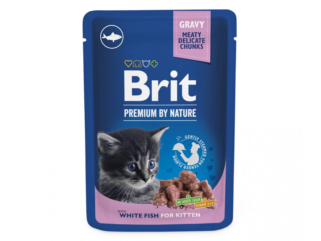 Brit Premium Cat Pouches white fish for Kitten 100 g