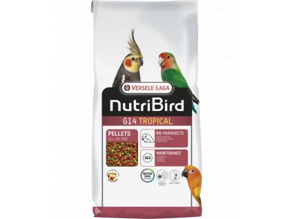 Granule pro střední papoušky Versele-Laga Nutribird G14 Tropical 10kg