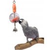 Hračka špíz na ovoce pro papoušky a ptáky s koulí 35cm