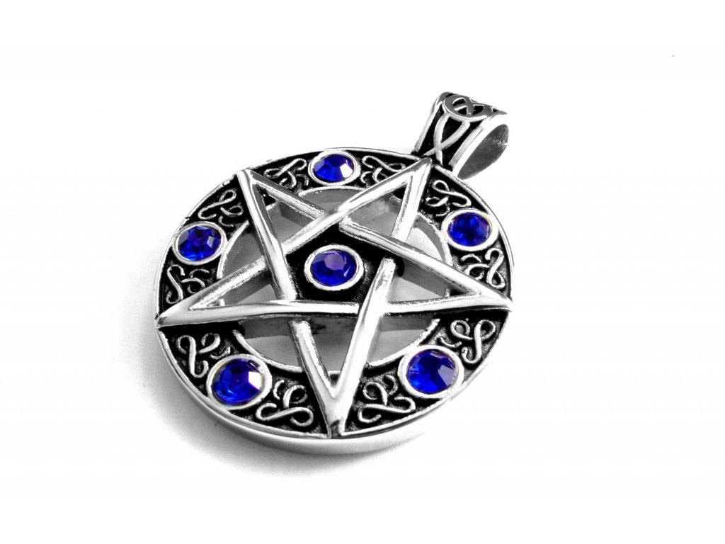 přívěsek - chirurgická ocel - pentagram
