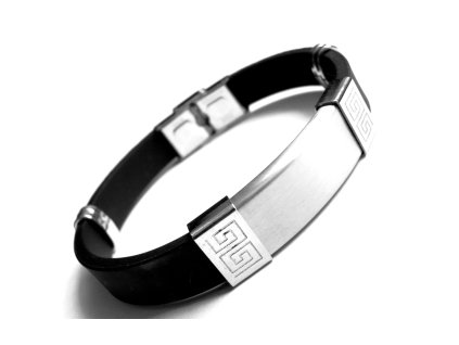 náramek - chirurgická ocel + kaučuk
