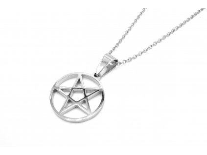 řetízek přívěsek z chirurgické oceli pentagram