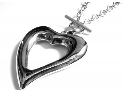 náhrdelník - chirurgická ocel - srdce - dámský