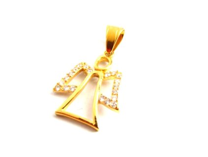 přívěsek - chirurgická ocel - anděl - gold - 090204