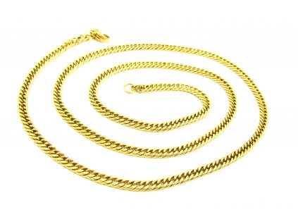 Řetízek Náhrdelník 3 mm Chirurgická ocel Gold NH150132  dárkové balení zdarma