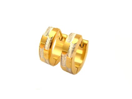 náušnice - chirurgická ocel - kroužky - gold