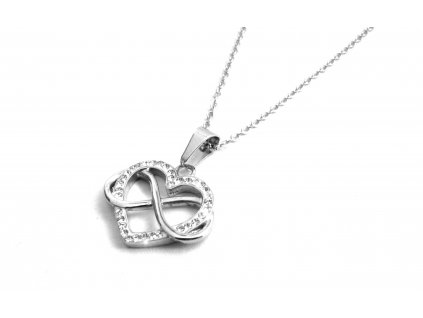 řetízek - náhrdelník - chirurgická ocel - srdce a nekonečno