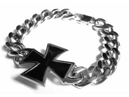 náramek - chirurgická ocel - maltézský kříž