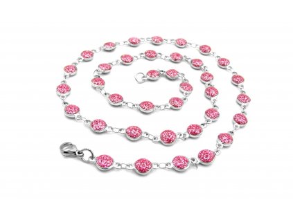 řetízek - náhrdelník - chirurgická ocel - růžový