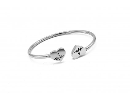 náramek z chirurgické oceli srdce a tep