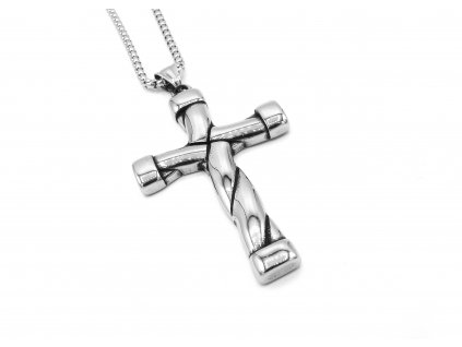 řetízek a přívěsek náhrdelník z chirurgické oceli kříž