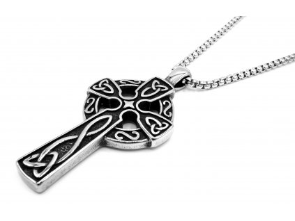 řetízek a přívěsek keltský kříž s kruhem z chirurgické oceli