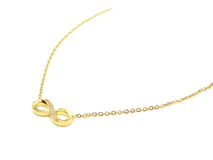 jemný zlatý náhrdelník nekonečno z chirurgické oceli chirurgická ocel