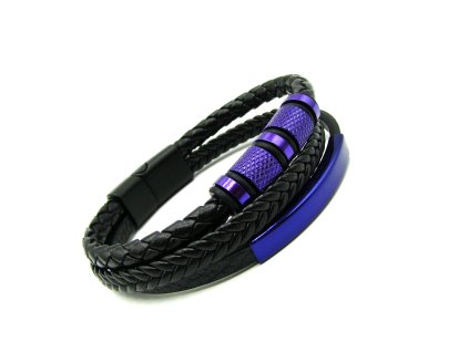 pánský náramek z chirurgické oceli kožený náramek chirurgická ocel pánský