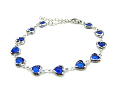 náramek srdce modré z chirurgické oceli náramek srdíčko chirurgická ocel