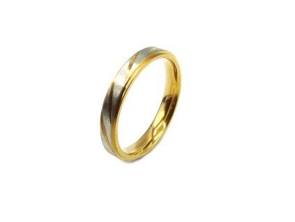 zlatý snubní prsten z chirurgické oceli zlatý prsten dámský pánský z chirurgické oceli